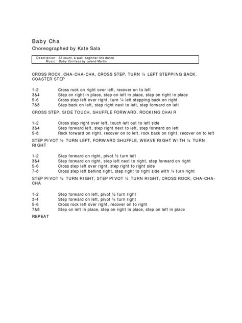 Line Dance Step Sheets Entertainment Performing Arts