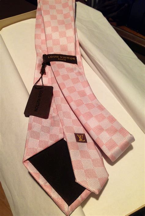 Louis Vuitton Pink Damier Tie Sharp And Hot Mens Neckwear Louis