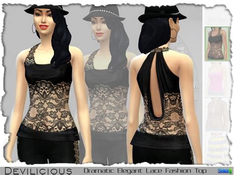 The Sims Resource Dramatic Elegant Lace Top