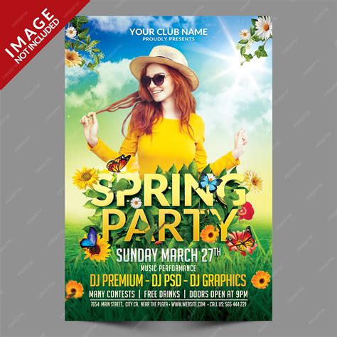 Premium Psd Spring Party Flyer Psd Template