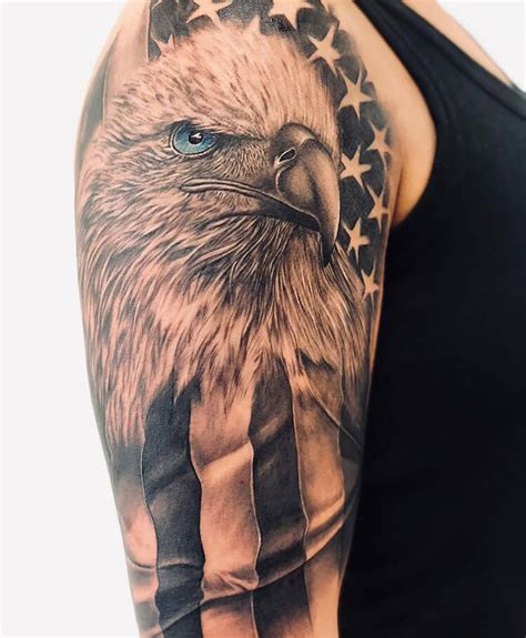 Top 133 Eagle And Flag Tattoo