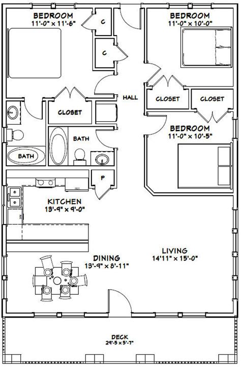 40x40 house floor plans metal home floor plans, 40x40. 30x40 House 3-Bedroom 2-Bath 1200 sq ft PDF Floor | Etsy in 2020 | Cabin floor plans, Barn style ...