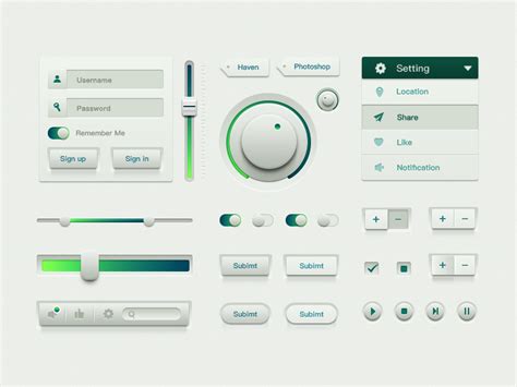 Green Ui Kit By Havendeng On Dribbble