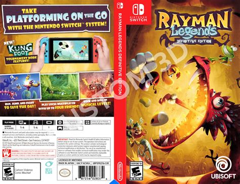 Custom Nintendo Switch Art Cover Rayman Legends Definitive Etsy
