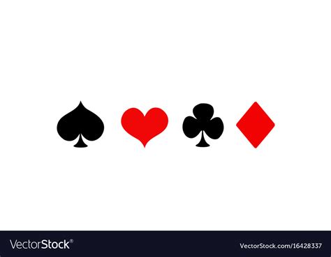 Playing Card Suit Icon Symbol Set Royalty Free Vector Image