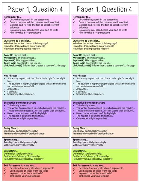 I've included a writing frame at the back of the pack. AQA English Language Paper 1 Section A Revision | Teaching ...