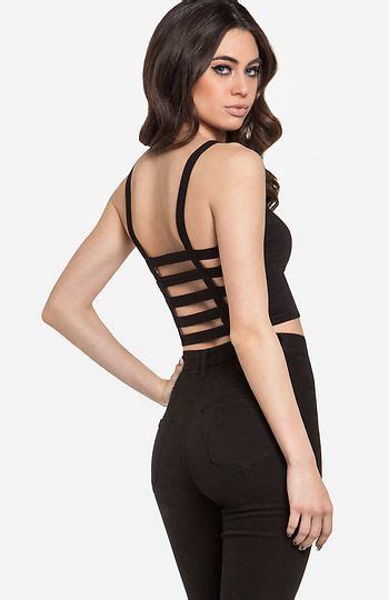 Dailylook Dailylook Cage Back Crop Top In Black Crop Tops Daily Look Tops