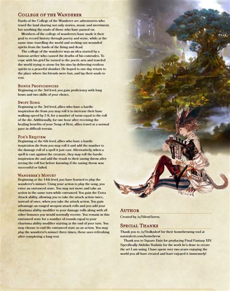 Paladin And Bard Subclass 5e Ffxiv Homebrew Dungeons And Dragons