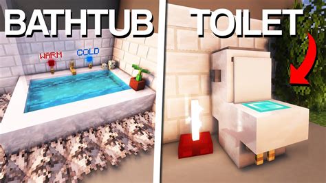 Minecraft Bathroom Build Hacks Designs Youtube