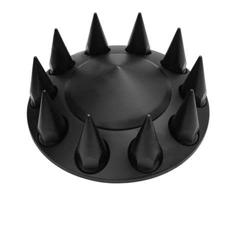 Satin Black Spiked Front Axle Cover With Removable Hubcap And 33mm Thread