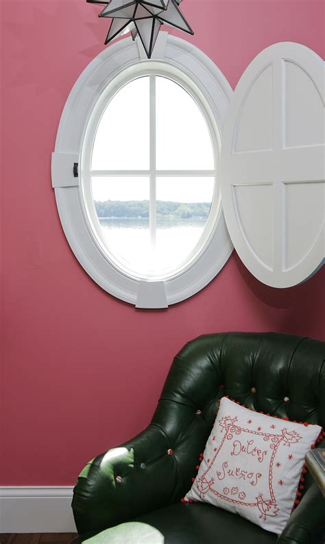 Oval Window With Custom Shutter Love This As An Accent Adds A Lot Of