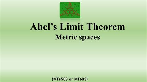Abel S Limit Theorem Analysis BSc Mathematics YouTube