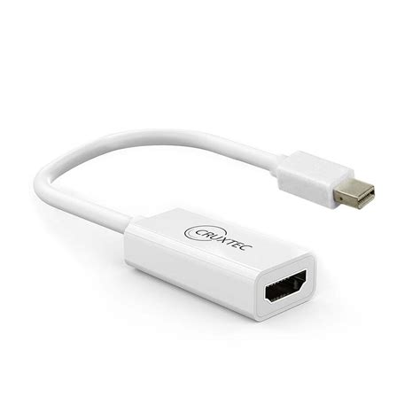 Cruxtec Mini Displayport Male To Hdmi Female 20cm Cable Adapter 4k 30hz White The Warehouse