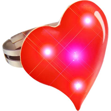 Funky Heart Ring Flashing Body Light Lapel Pins Best Glowing Party