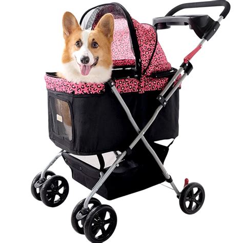 French Style Dog Carrier Cart Dog Walkingshopping Stroller Folding Dog