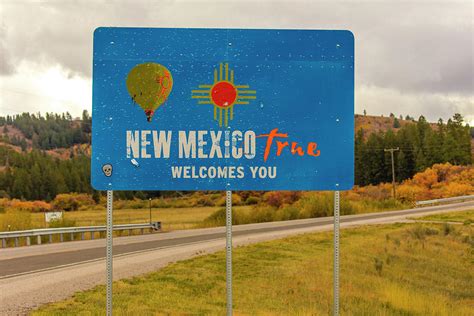 Usa Welcome To New Mexico State Sign Photograph By Panoramic Images