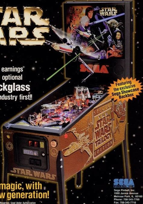 Star Wars Trilogy Pinball Machine Flyer Original Nos 1997 Artwork Sega