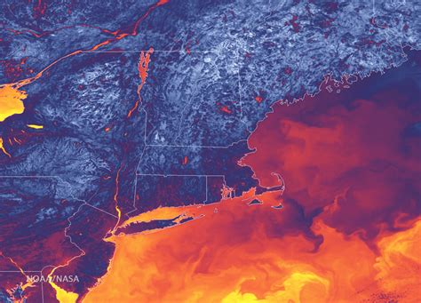 Thermal Satellite Imagery Shows Variations Across Northeastern United