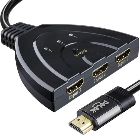 Hdmi Switch Polok Gold Plated 3 Port Hdmi Switcher Hdmi Splitter