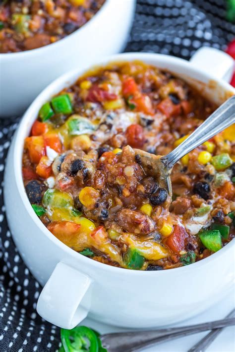 Instant Pot Vegetarian Quinoa Chili Peas And Crayons