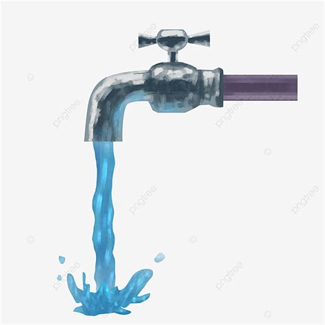 Faucet Hose Clipart Water Flowing From Faucet Water Resource Png