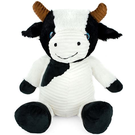 Super Soft Plush Corduroy Cuddle Farm Cow Stuffed Animal Toy 225 Inch
