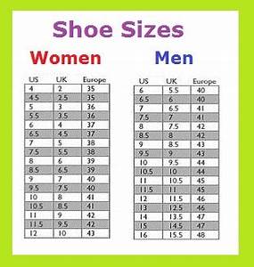 Shoe Size Chart Charts