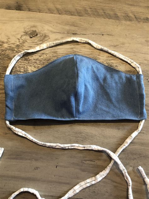 Denim Cotton The Classy Cotton Face Mask With Elastic That Etsy Face Mask With Elastic Face