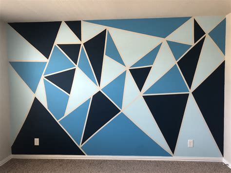 3 Color Geometric Wall Paint Geometric Wall Paint Wall Paint Designs