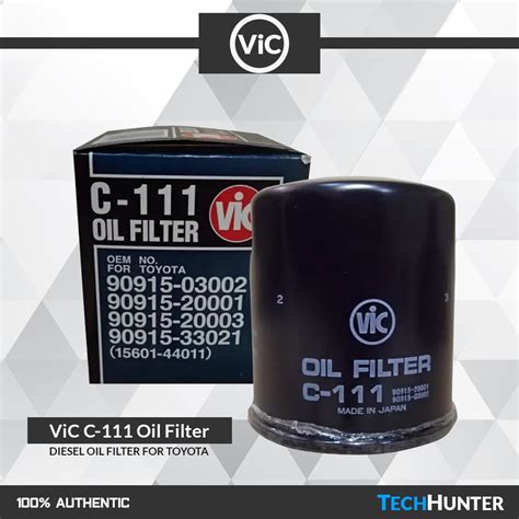 Low restriction for more power and torque. VIC Oil Filter C-111 Diesel Filter for Toyota Vios Altis ...