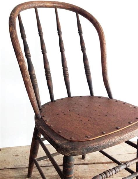 Primitive Antique Spindle Back Chair Urban Farmhouse Kitchen Chairs