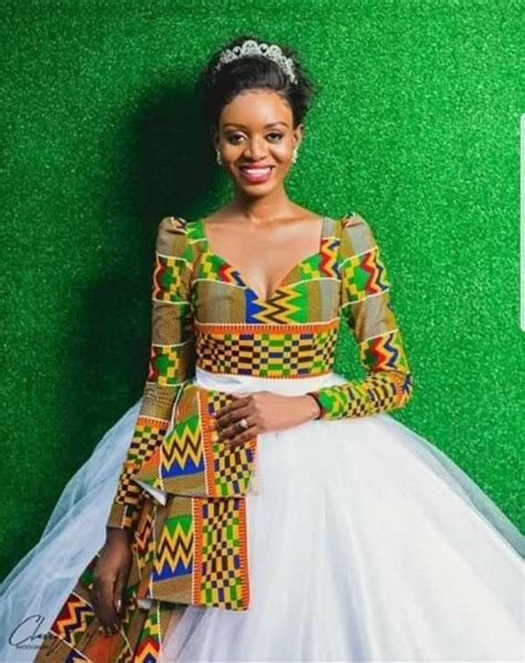 Wedding African Prints Short Dresses White Kitenge