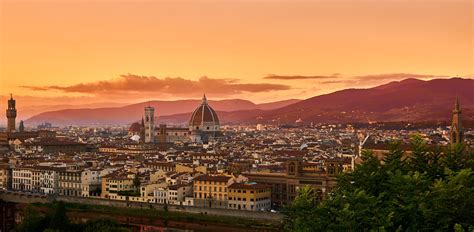 The View Over Florence Italy At Sunset Rtravel