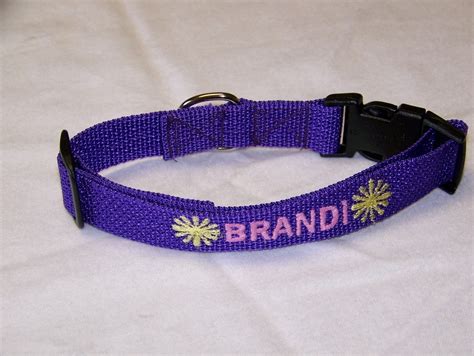 Personalized Embroidered Dog Collar Custom Made Dog Collar