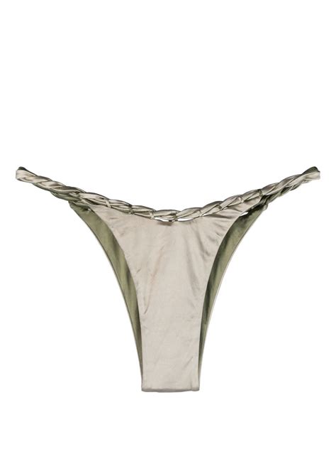 Isa Boulder High Cut Braided Bikini Bottoms Farfetch