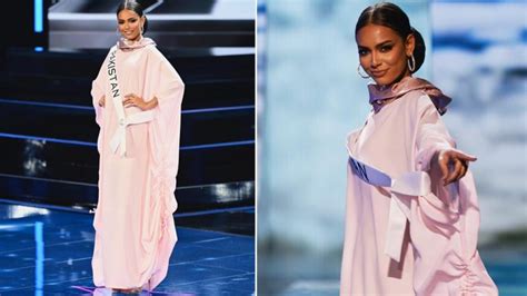 miss universe 2023 miss pakistan erica robin makes history by wearing a stunning pastel pink