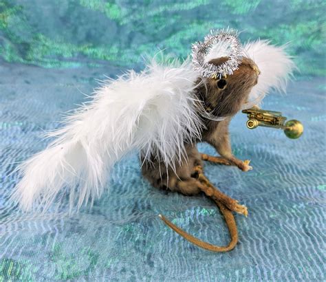 I B Taxidermy Anthropomorphic Angel Rat W Wings And Metal Etsy