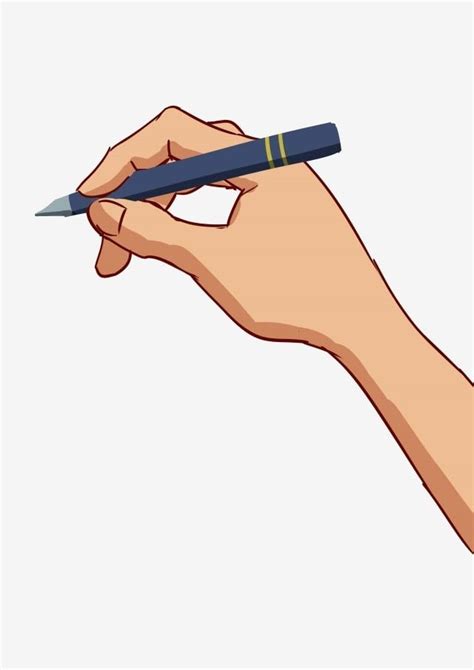 Holding Pen Cartoon Gesture, Holding Pen, Gesture, Hand Movement PNG ...