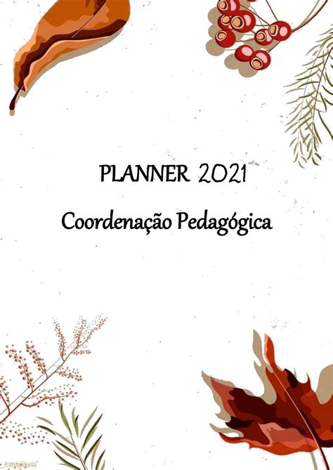 Blog Educação E Transformação 👍planner Coordenação Pedagógica 2021