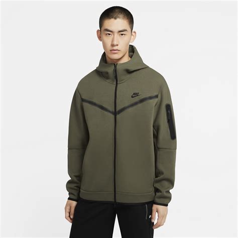 Nike Tech Fleece Full Zip Hoodie In Green For Men Lyst