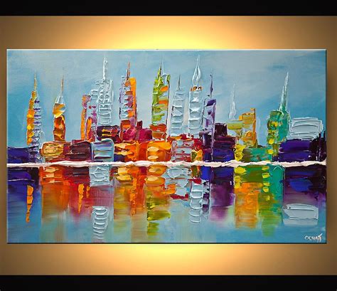 Abstract Art By Osnat Tzadok Painting City Painting Abstract City