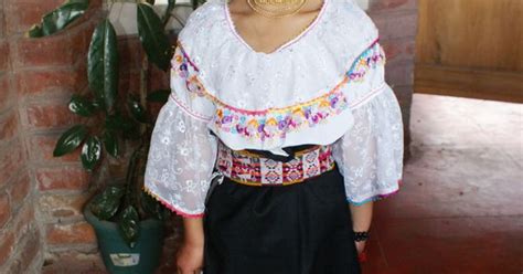 Native American Girl The Traditional Dress In Otavalo Ecuador Native