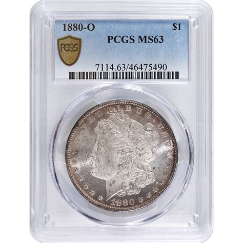 Certified Morgan Silver Dollar 1880 O Ms63 Pcgs A Golden Eagle Coins
