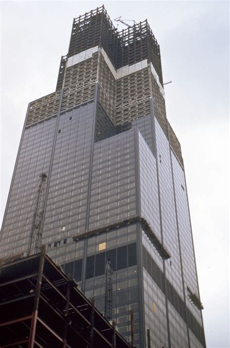 Willis Tower Formerly Sears Tower Under Construction 1973 This