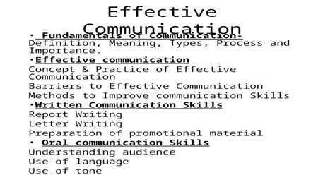 Effective Communication Fundamentals Of Communication Definition