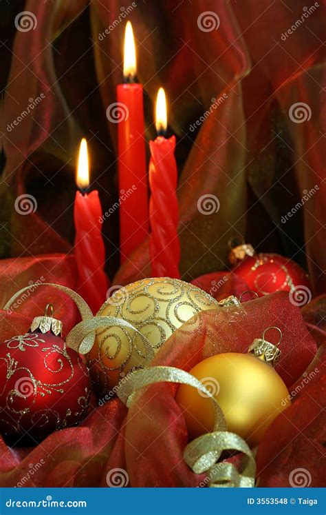 Christmas Candles And Baubles Royalty Free Stock Photos Image 3553548