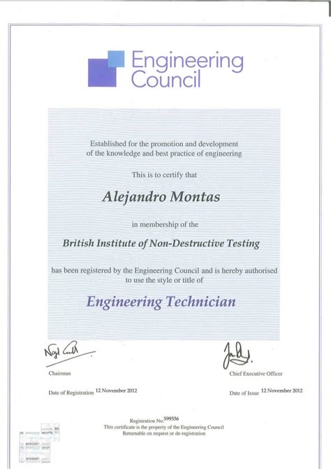 Engineering Council Certificate