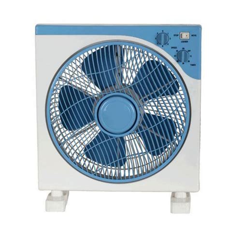 Square Box Fan 30cm 45w White Blue Electronio