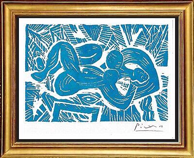 Pablo Picasso Hand Signed Ltd Ed Print Reclining Nude With Coa