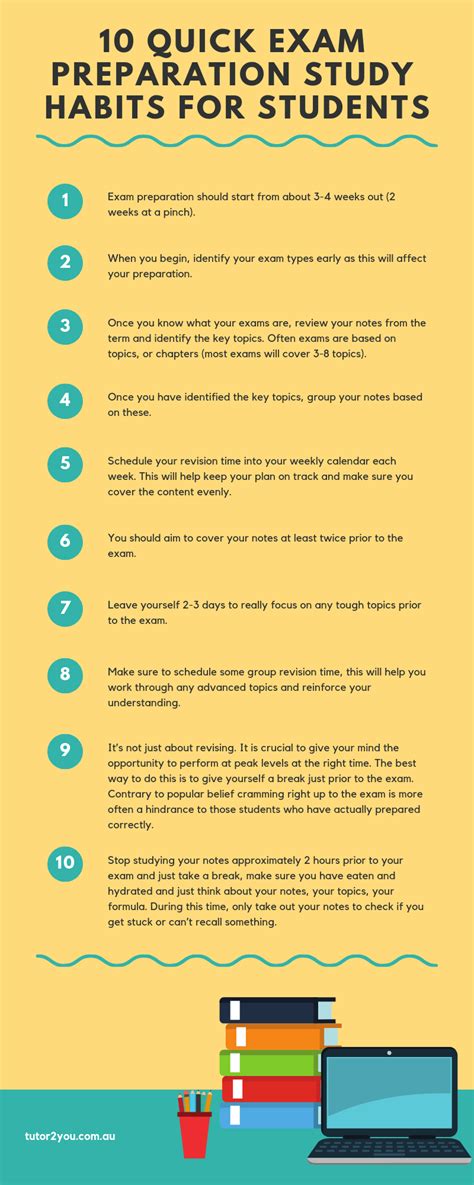 10 Exam Preparation Study Tips For Students Infographic Final Exam